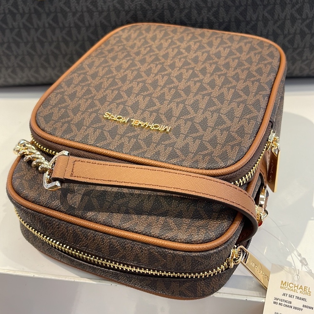 MICHAEL KORS 
Jet Set Travel Medium Logo Crossbody Flight Bag
Style # 35F1GTVC2B - Picture 9 of 16